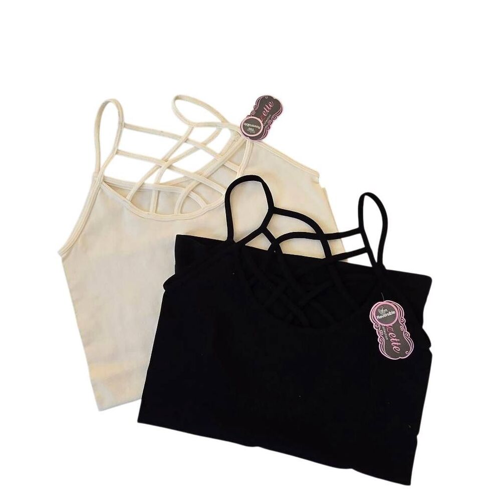 NWT Lot Of 2 Suzette Collection Womens Cage Front Reversible Cami Tanks Small